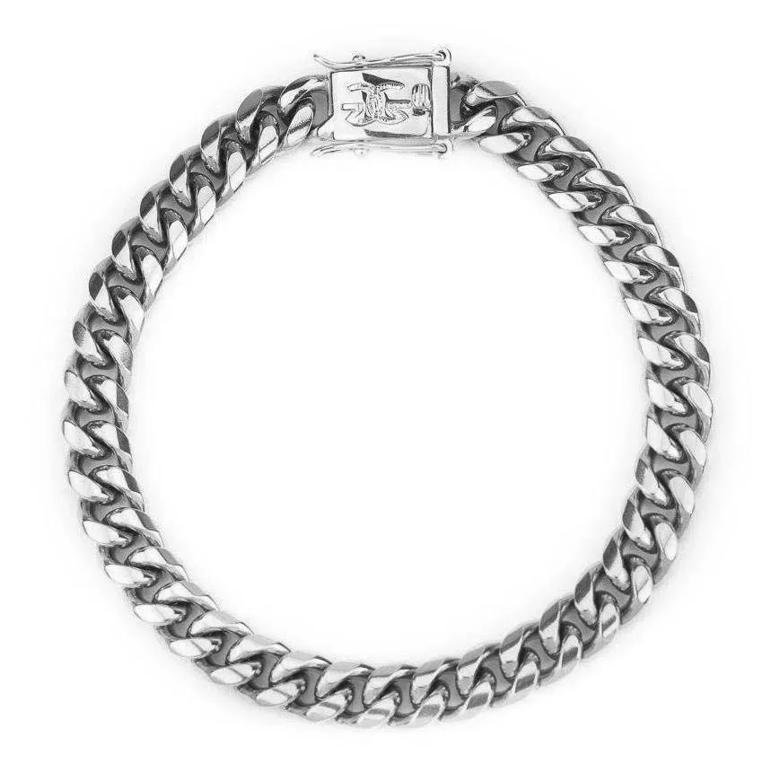 Cuban Link Bracelet (6mm) White Gold