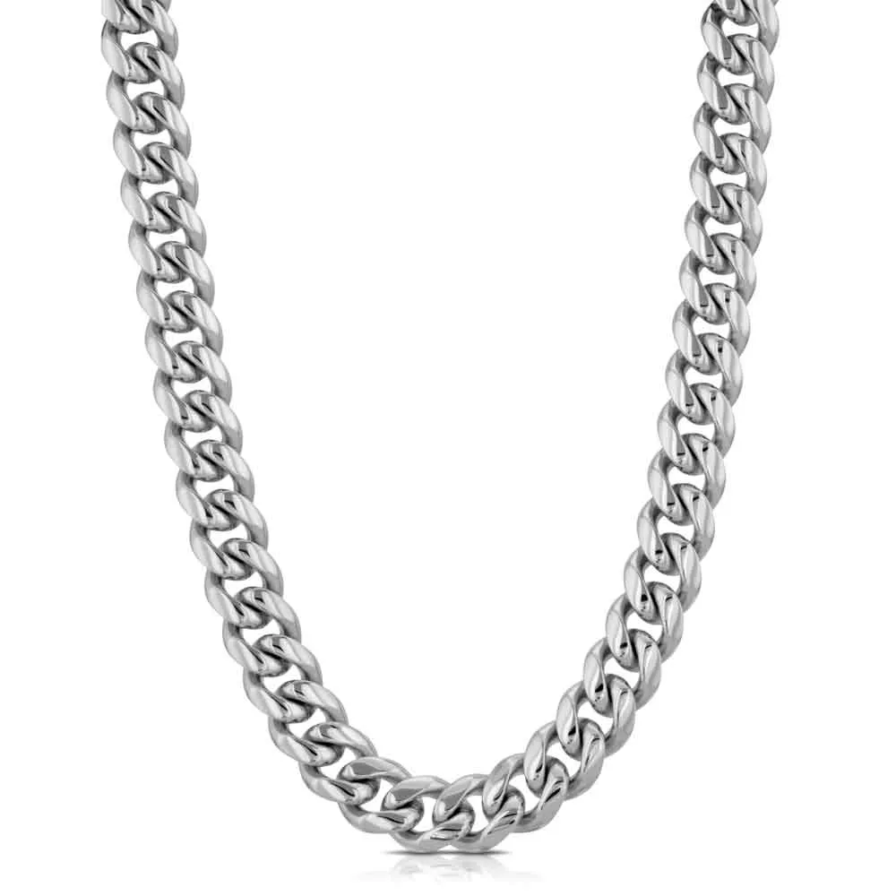 Cuban Link Chain White Gold 8mm