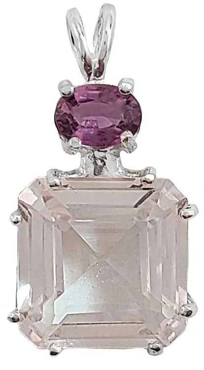 Danburite Earth Heart Crystal? with Oval Cut Pink Sapphire