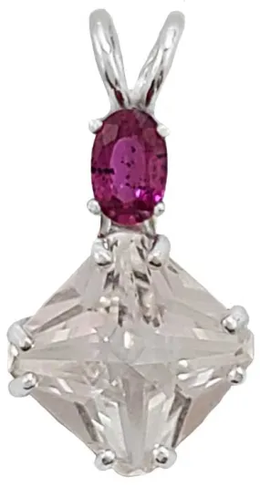 Danburite Mini Magician Stone? with Oval Cut Pink Sapphire