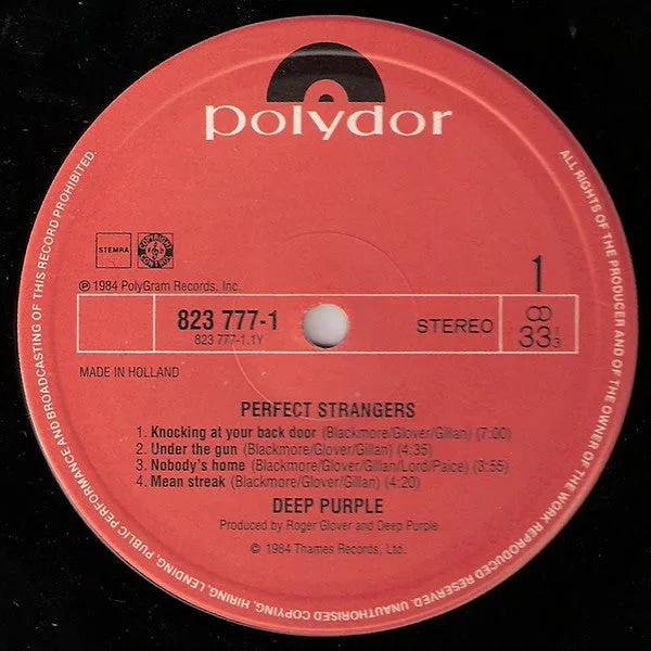 Deep Purple ~ Perfect Strangers