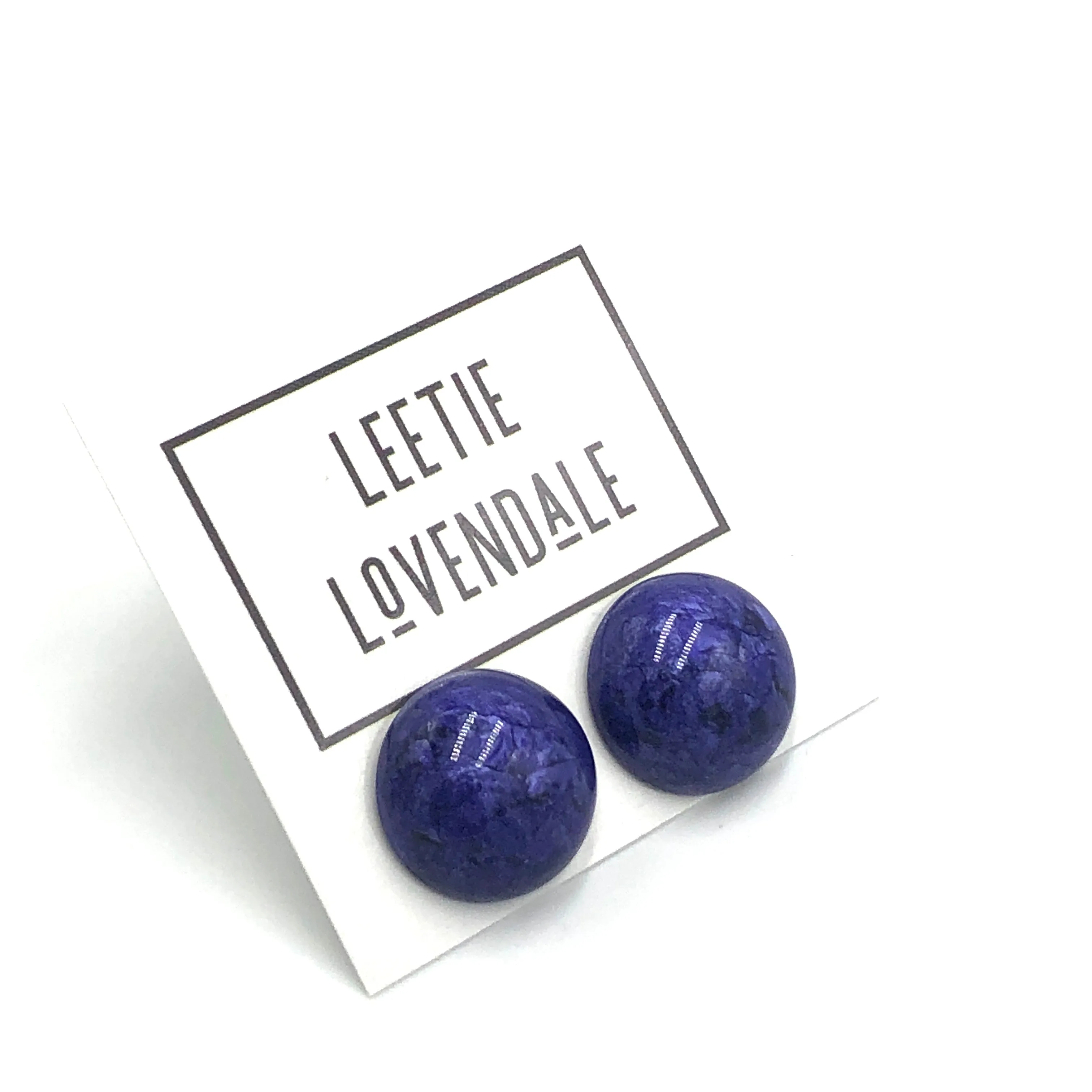 Deep Purple Capiz Lucite Stud Earrings *