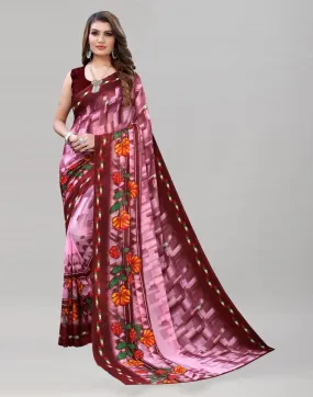 Desirable Pink Printed Saree