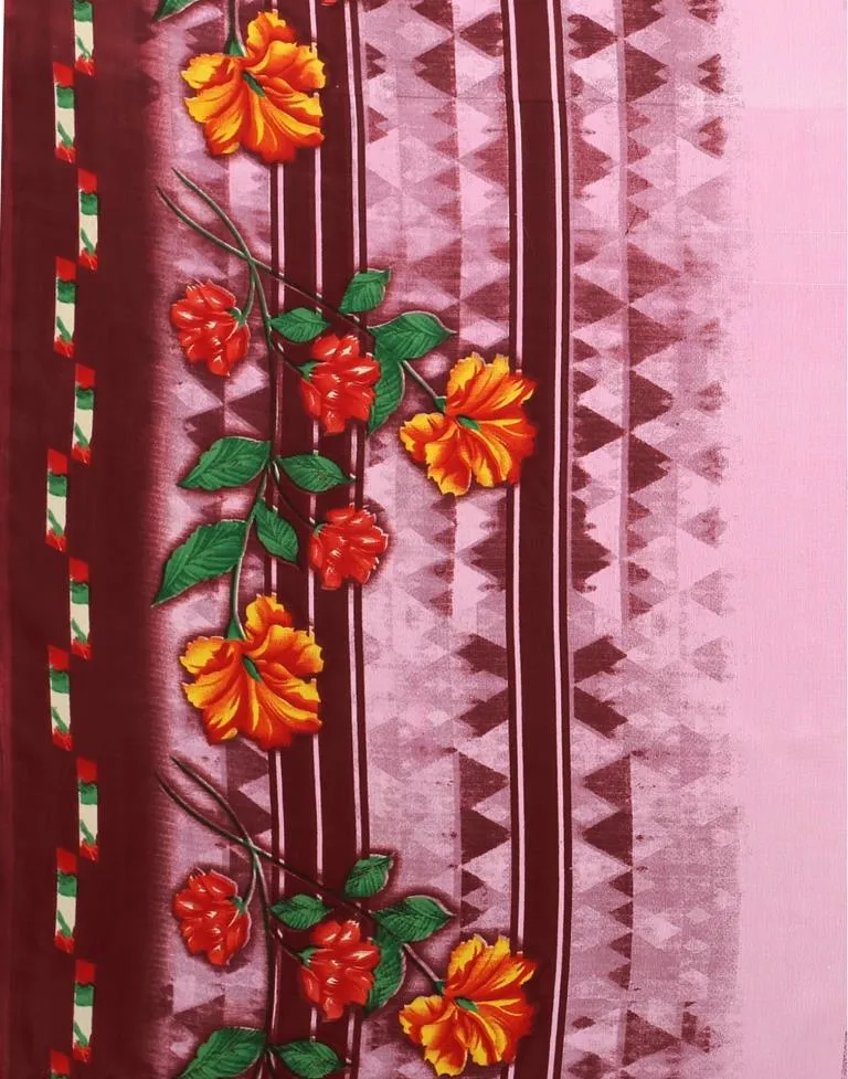 Desirable Pink Printed Saree