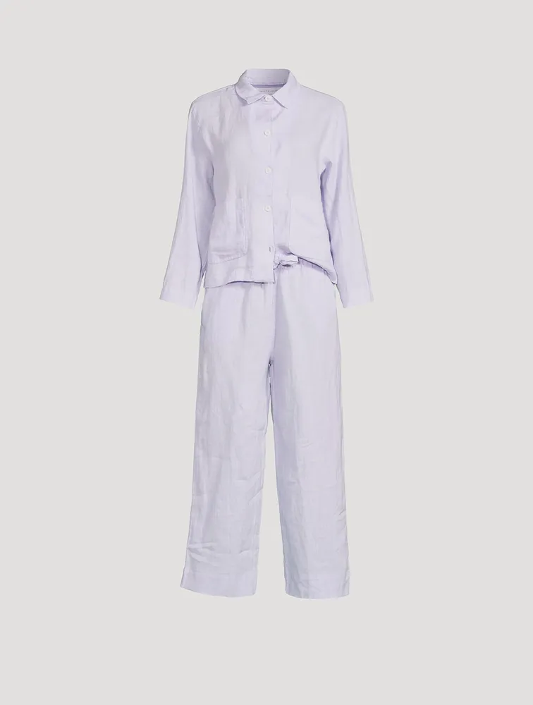 DESMOND DEMPSEY Linen Pocket Pajama Set