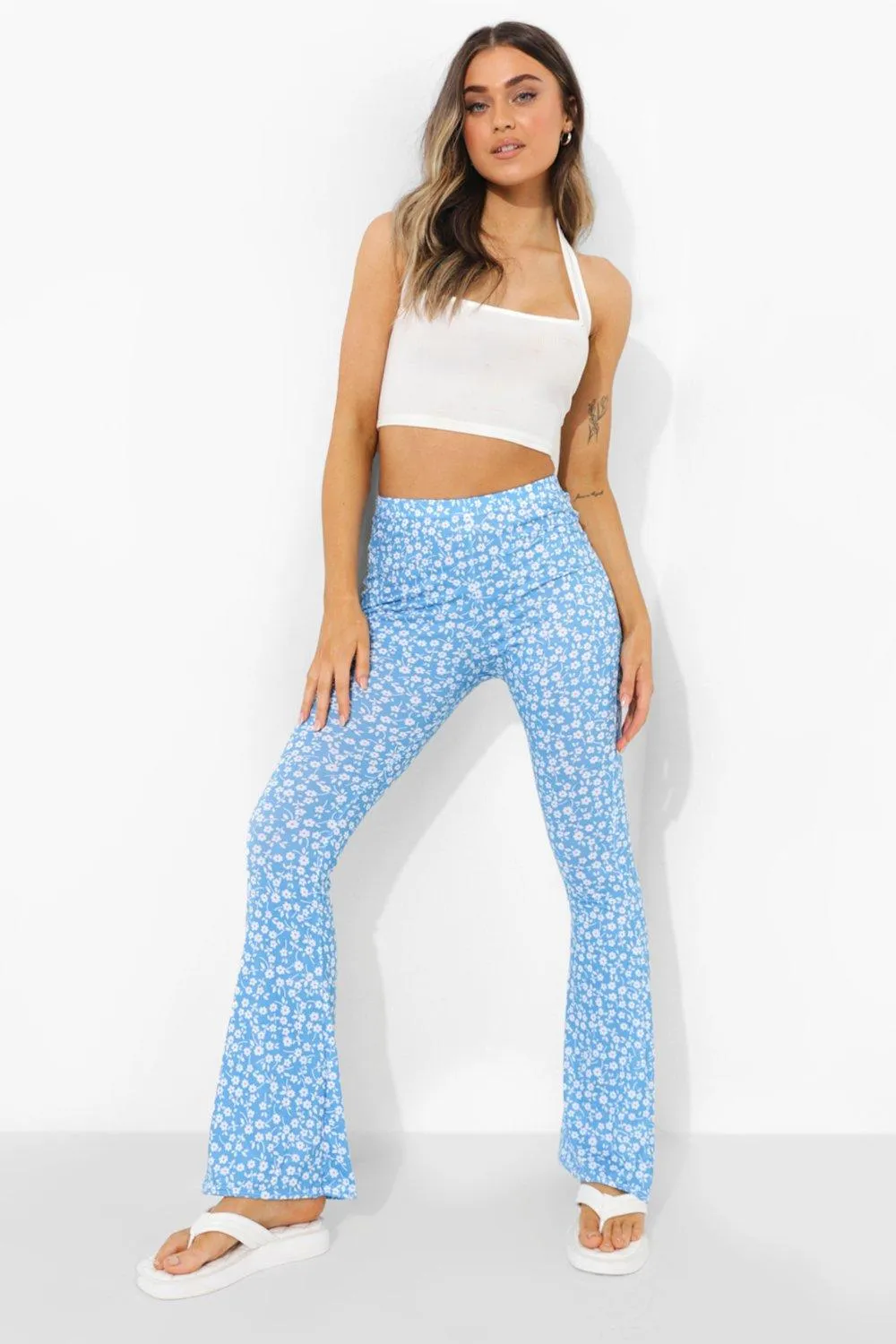 Ditsy Floral Flare Pants