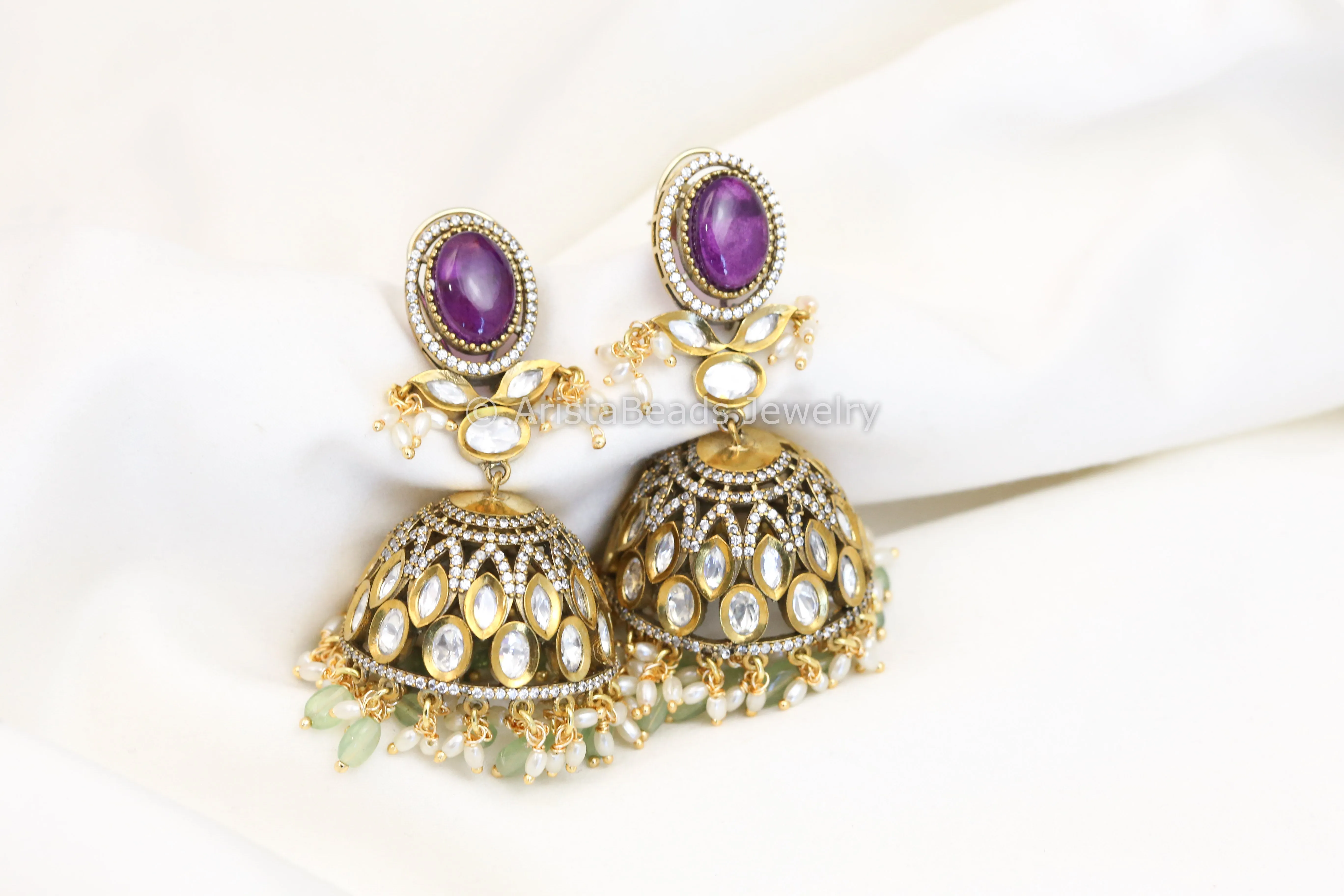 Doublet Jhumka - Purple