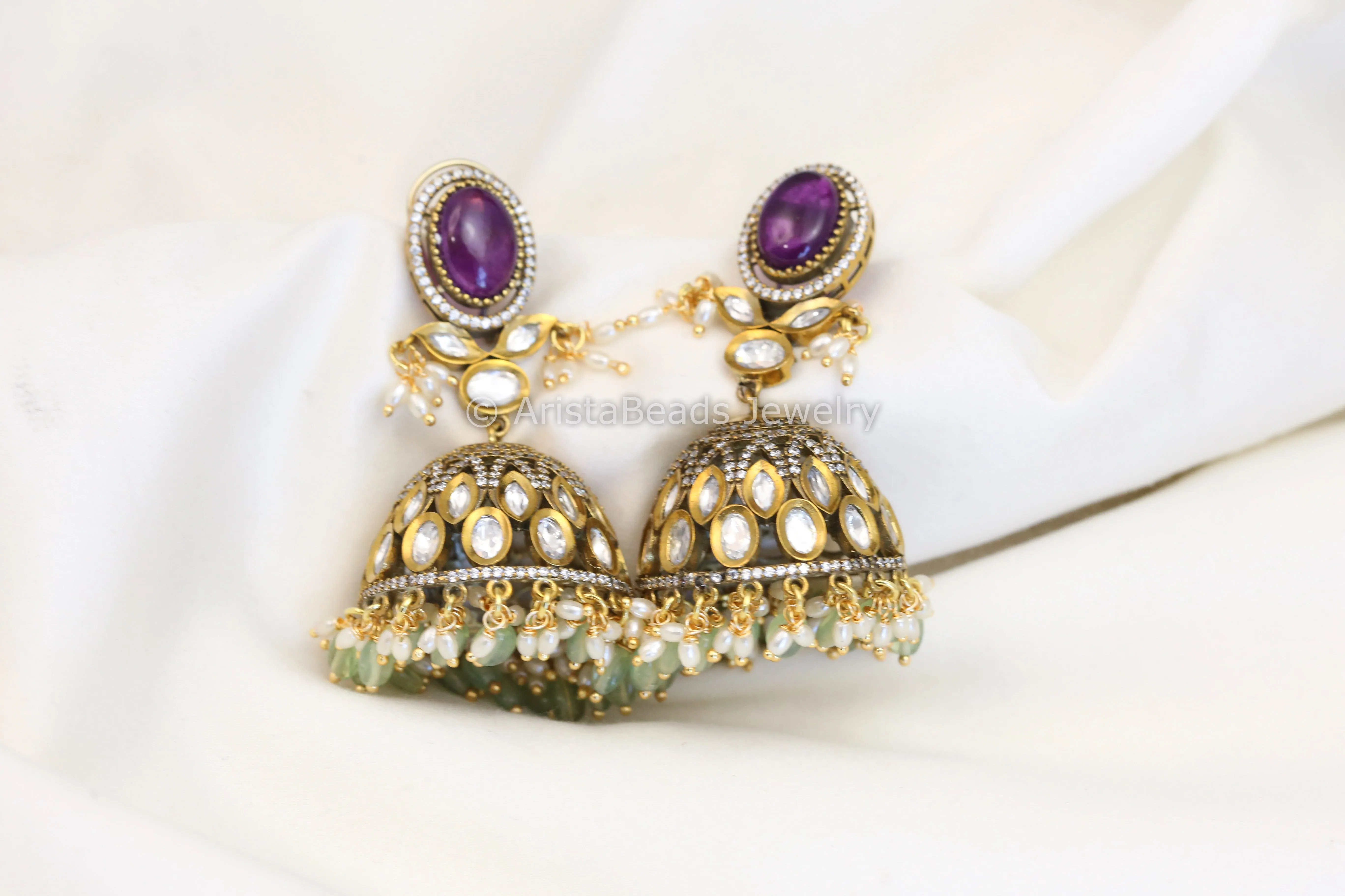 Doublet Jhumka - Purple