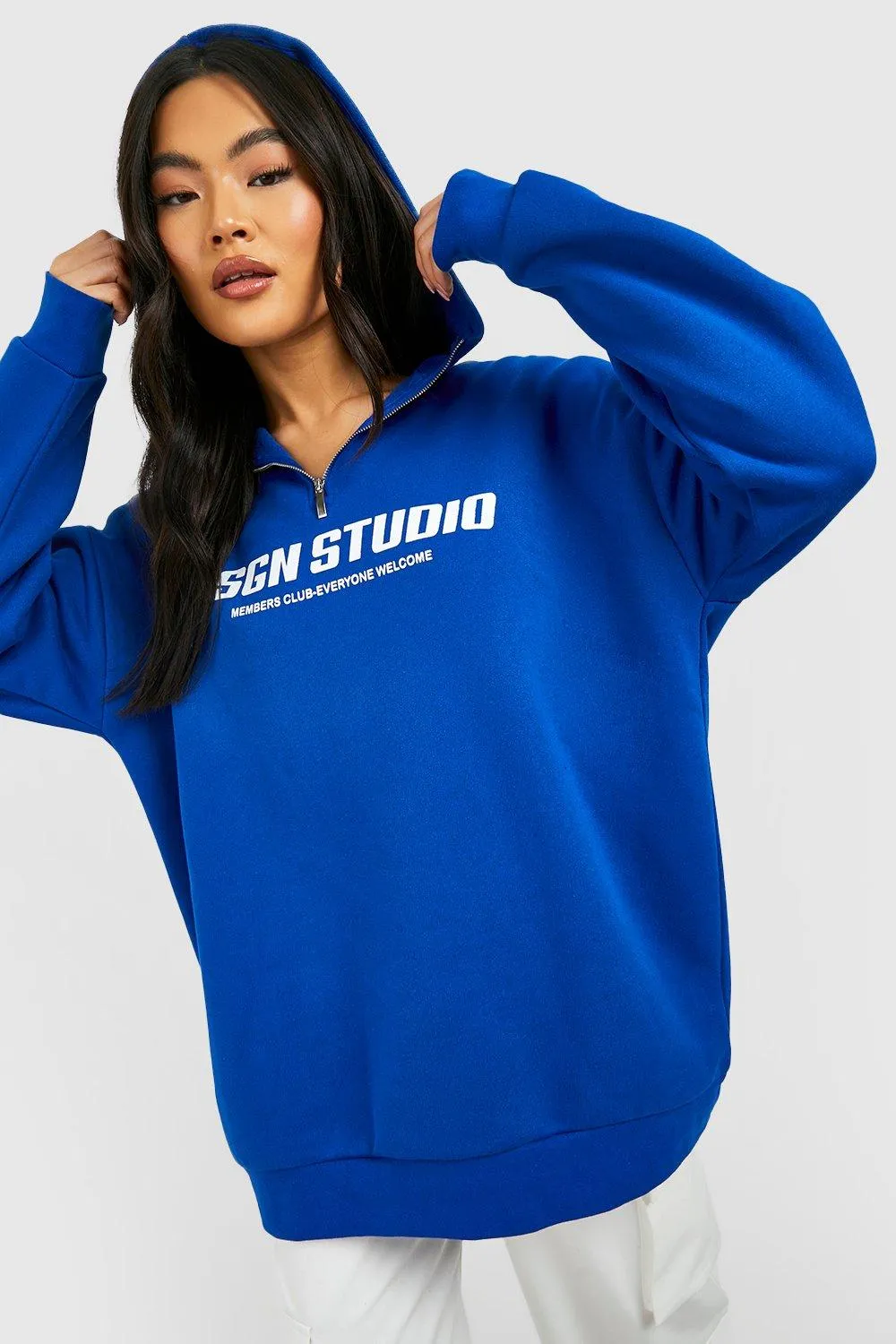 Dsgn Studio Slogan Half Zip Hoodie