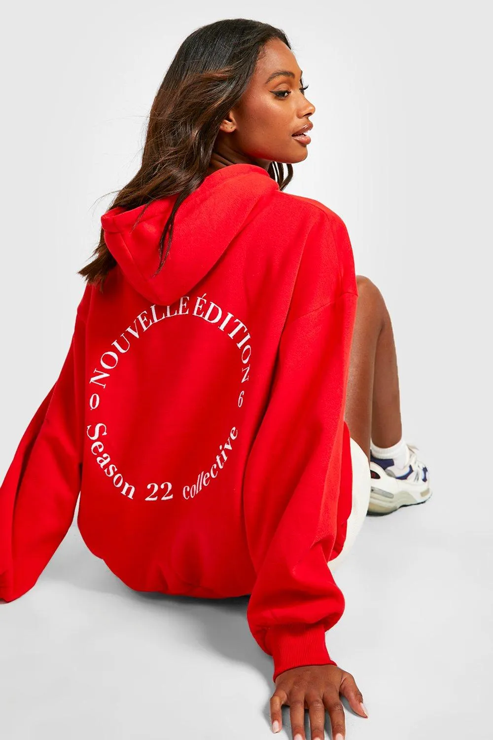 Embroidered Back Oversized Hoodie