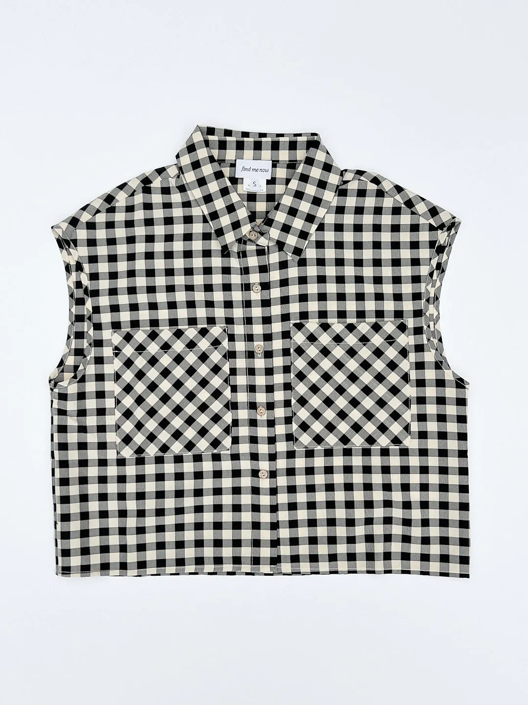 Estelle Button Down - Black Gingham