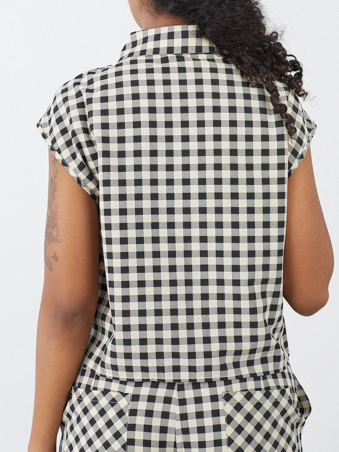 Estelle Button Down - Black Gingham