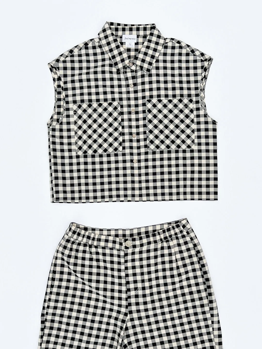 Estelle Button Down - Black Gingham