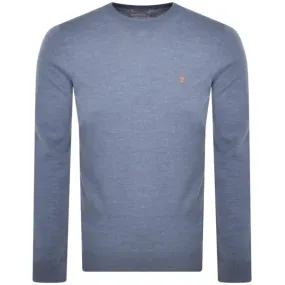 Farah Vintage Mullen Merino Wool Jumper Blue