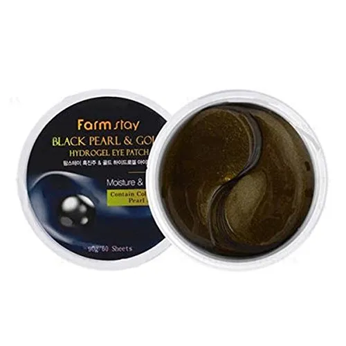 Farmstay Black Pearl Gold Hydrogel Eye Pads Patches 60 Sheets Masks