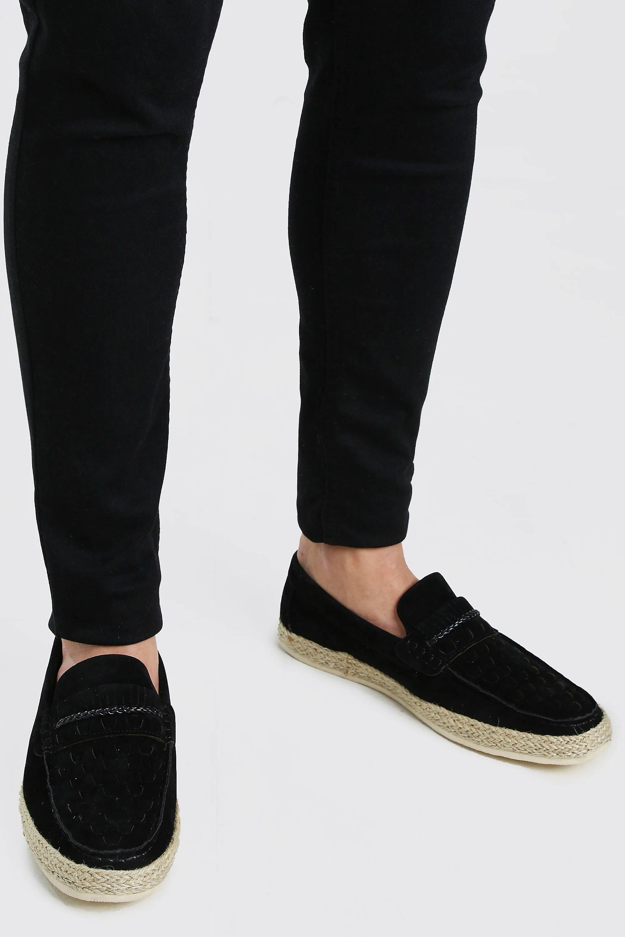 Faux Suede Woven Braided Loafer