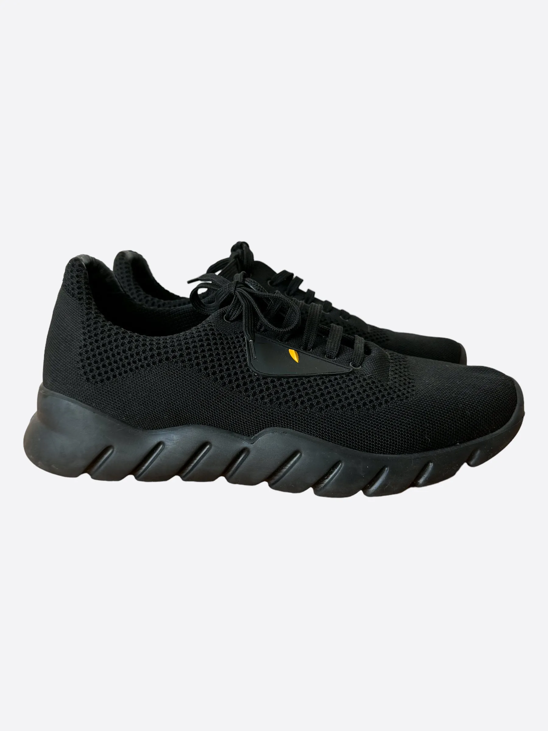 Fendi Black Bug Eyes Knit Sneakers