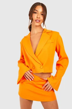 Flared Sleeve Longer Length Crop Blazer