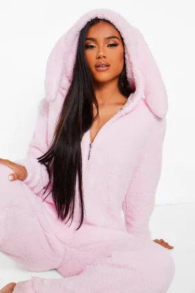 Fleece Bunny Ear Onesie