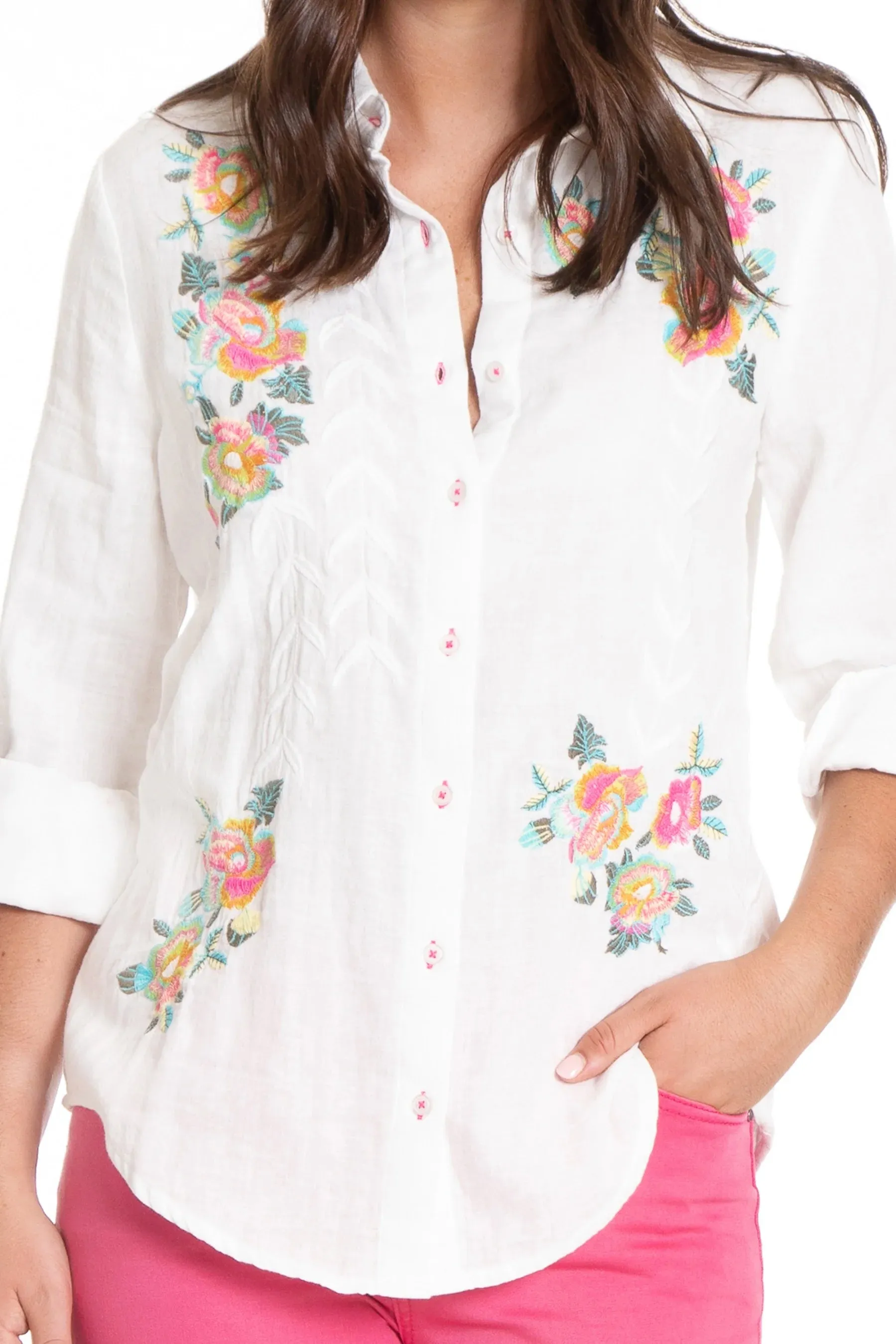 Floral Button Down Shirt Citrus