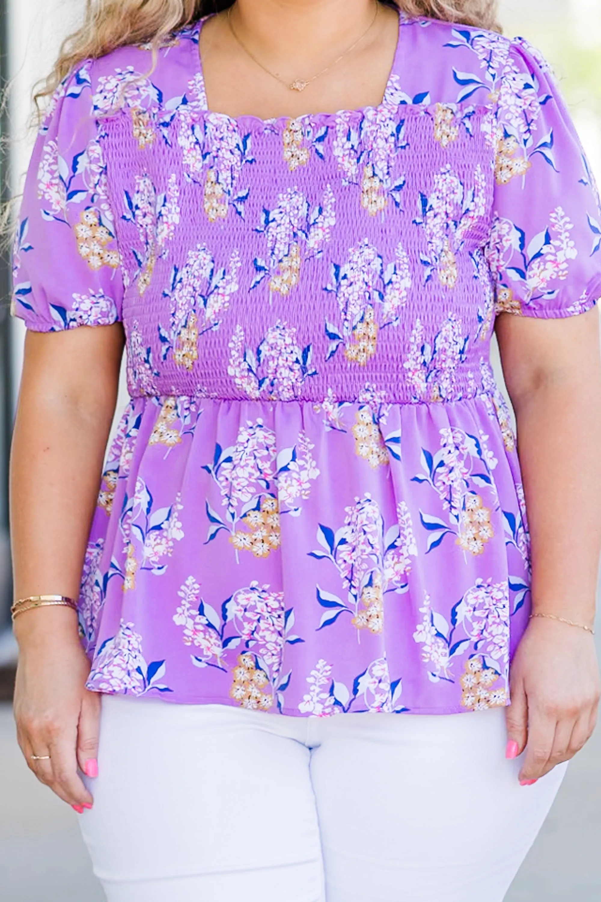 Flowers For Days Top, Purple