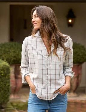 Frank & Eileen EILEEN Flannel Button Down in Heather Grey Orange Windowpane 