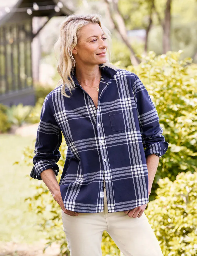 Frank & Eileen EILEEN Flannel Button Down in Navy/White Plaid 