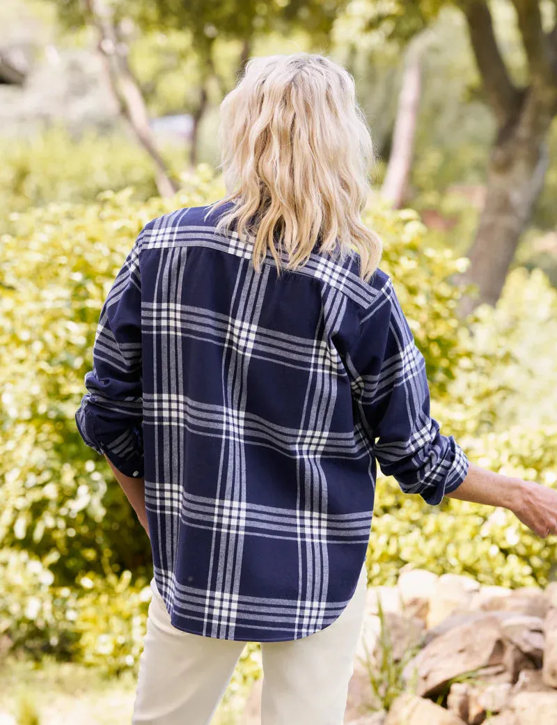 Frank & Eileen EILEEN Flannel Button Down in Navy/White Plaid 