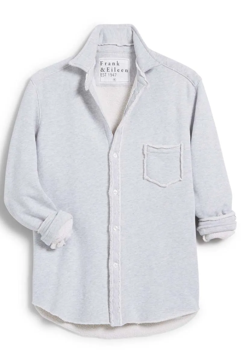 Frank & Eileen EILEEN Triple Fleece Button Down in Gray Melange 