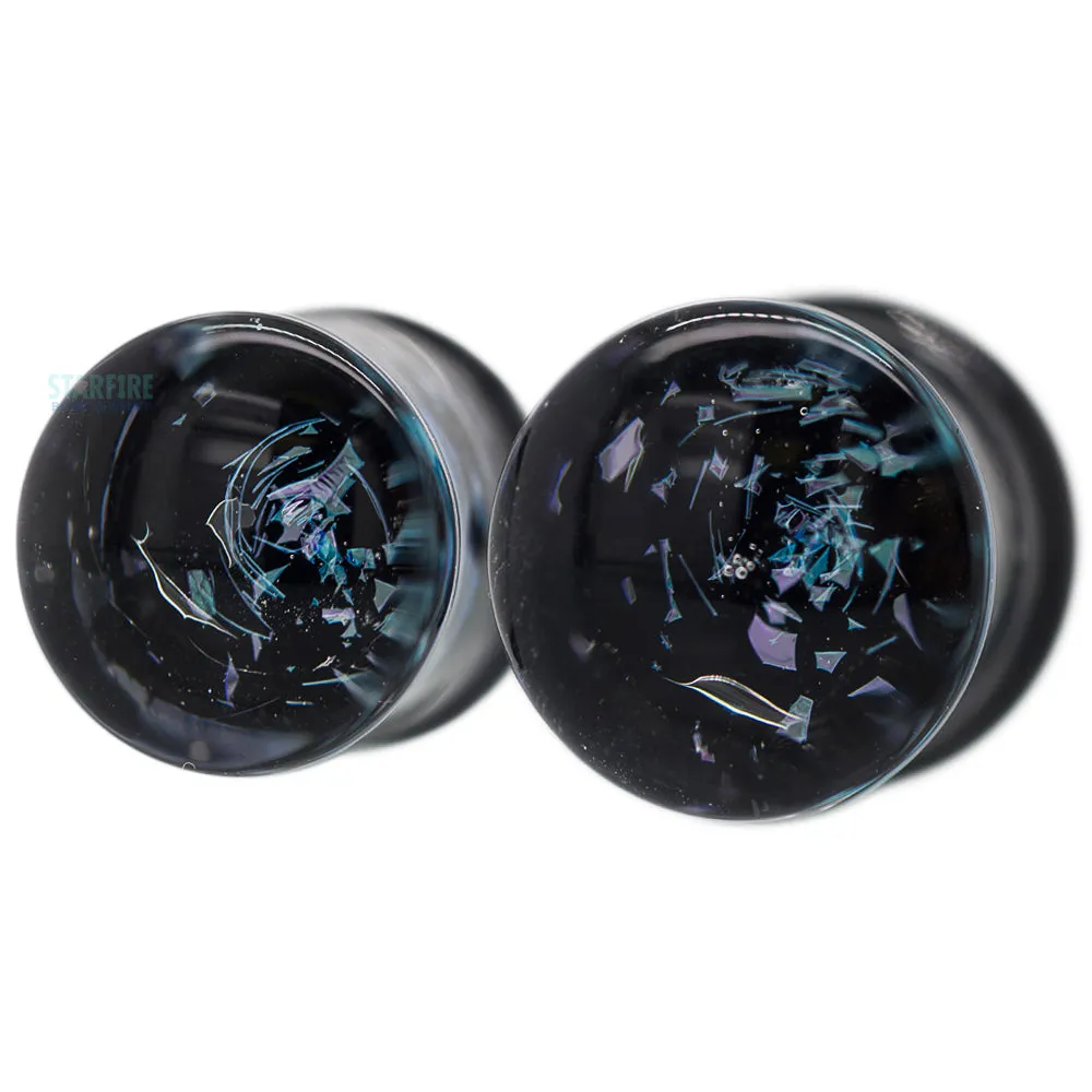 Galaxy Glass Plugs - Purple on Black