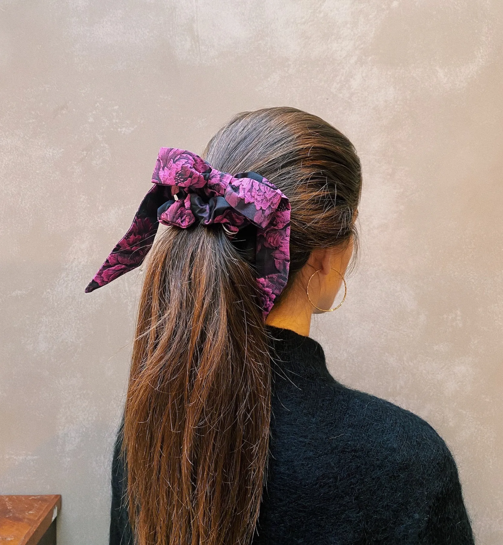 GANNI Botanical Jacquard Bow Scrunchie