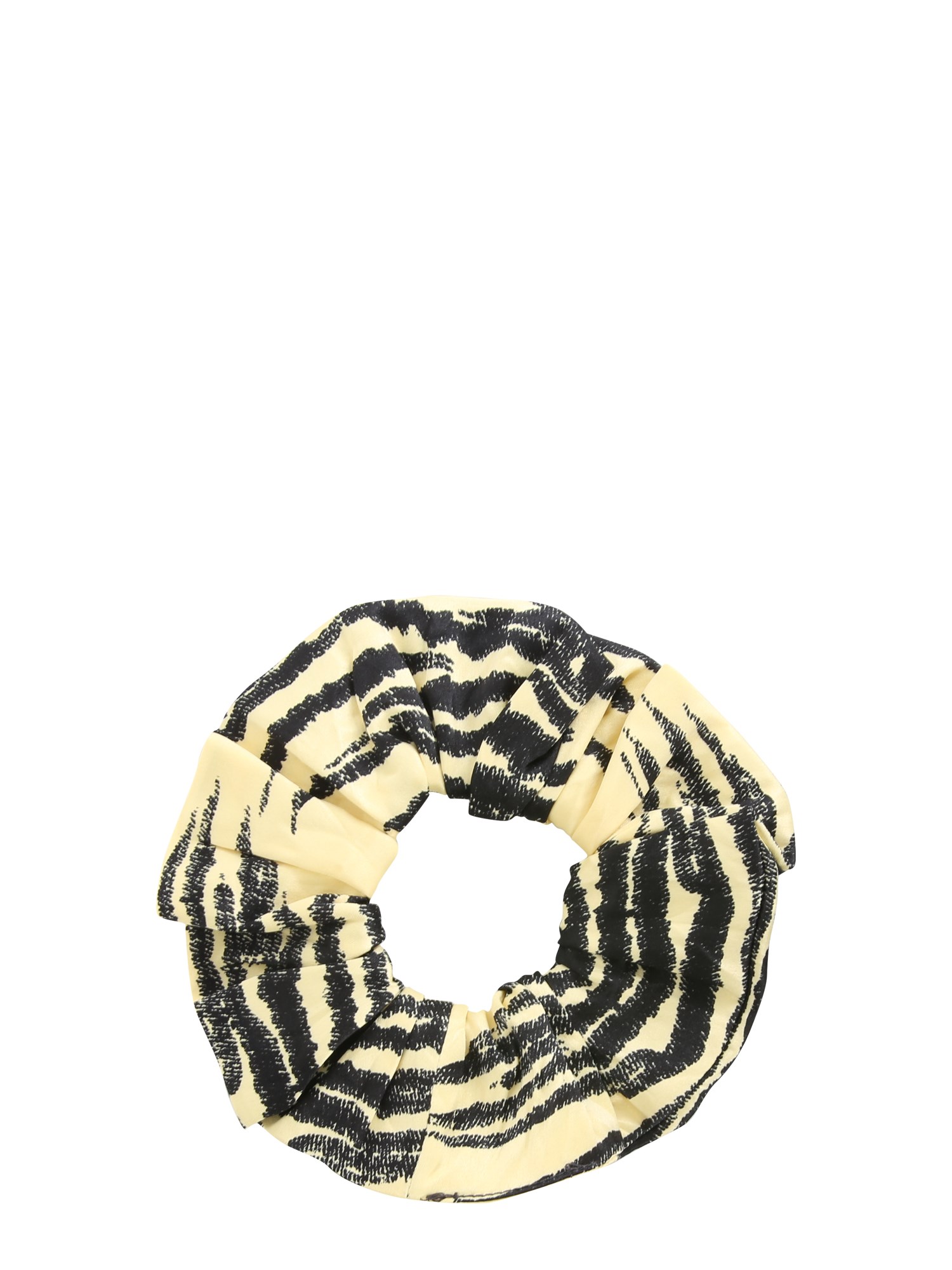 GANNI    CRINKLED SATIN PRINTED SCRUNCHIE