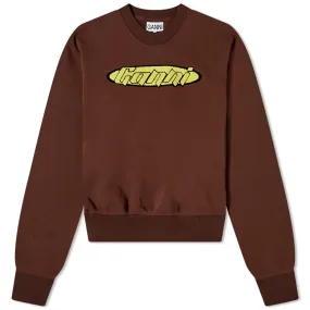 GANNI Isoli Logo SweatChicory Coffee