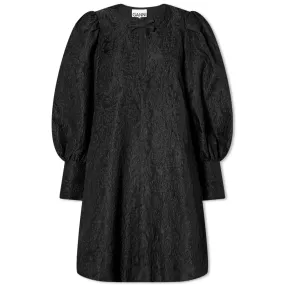 GANNI Jacquard Organza A-Shaped Mini DressBlack