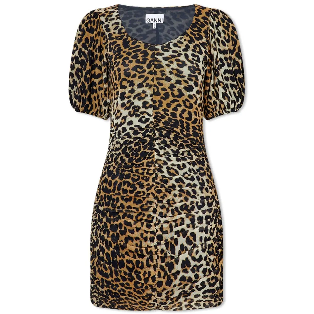 GANNI Leopard Print Mini DressLeopard Seedpearl