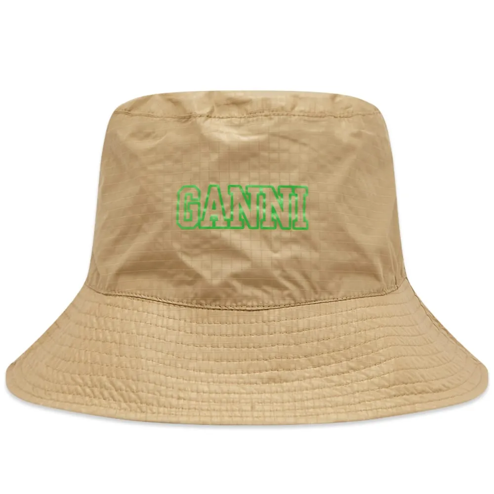 GANNI Software Logo Bucket HatPetrified Oak