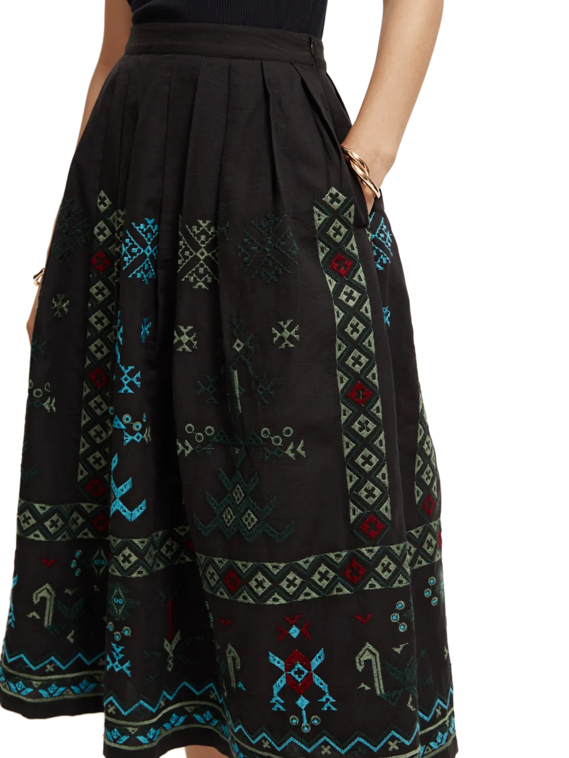 Geo Embroidered Skirt