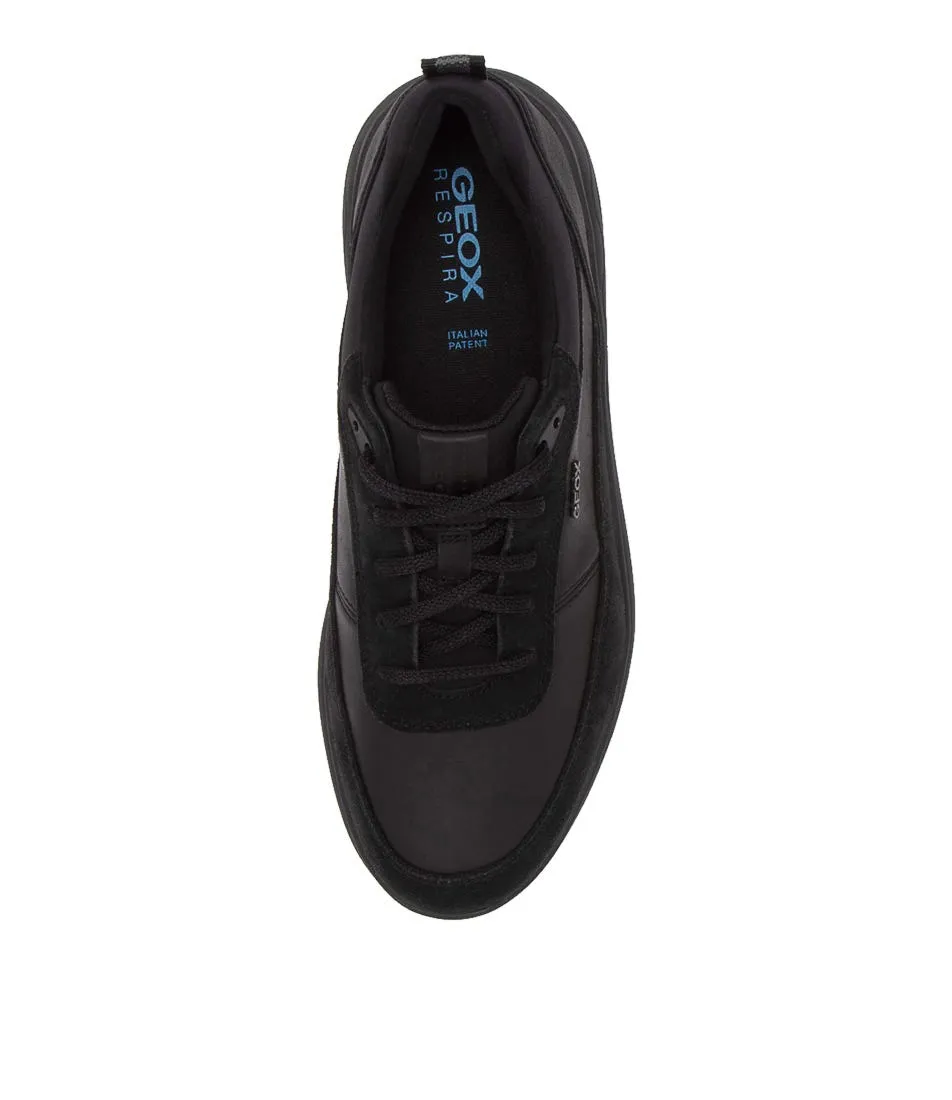 GEOX U Spherica Black Leather Sneakers