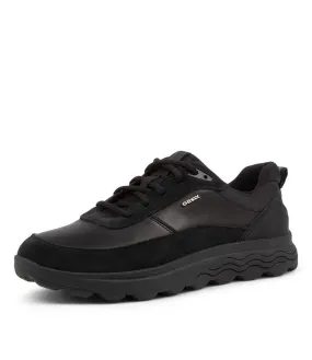 GEOX U Spherica Black Leather Sneakers