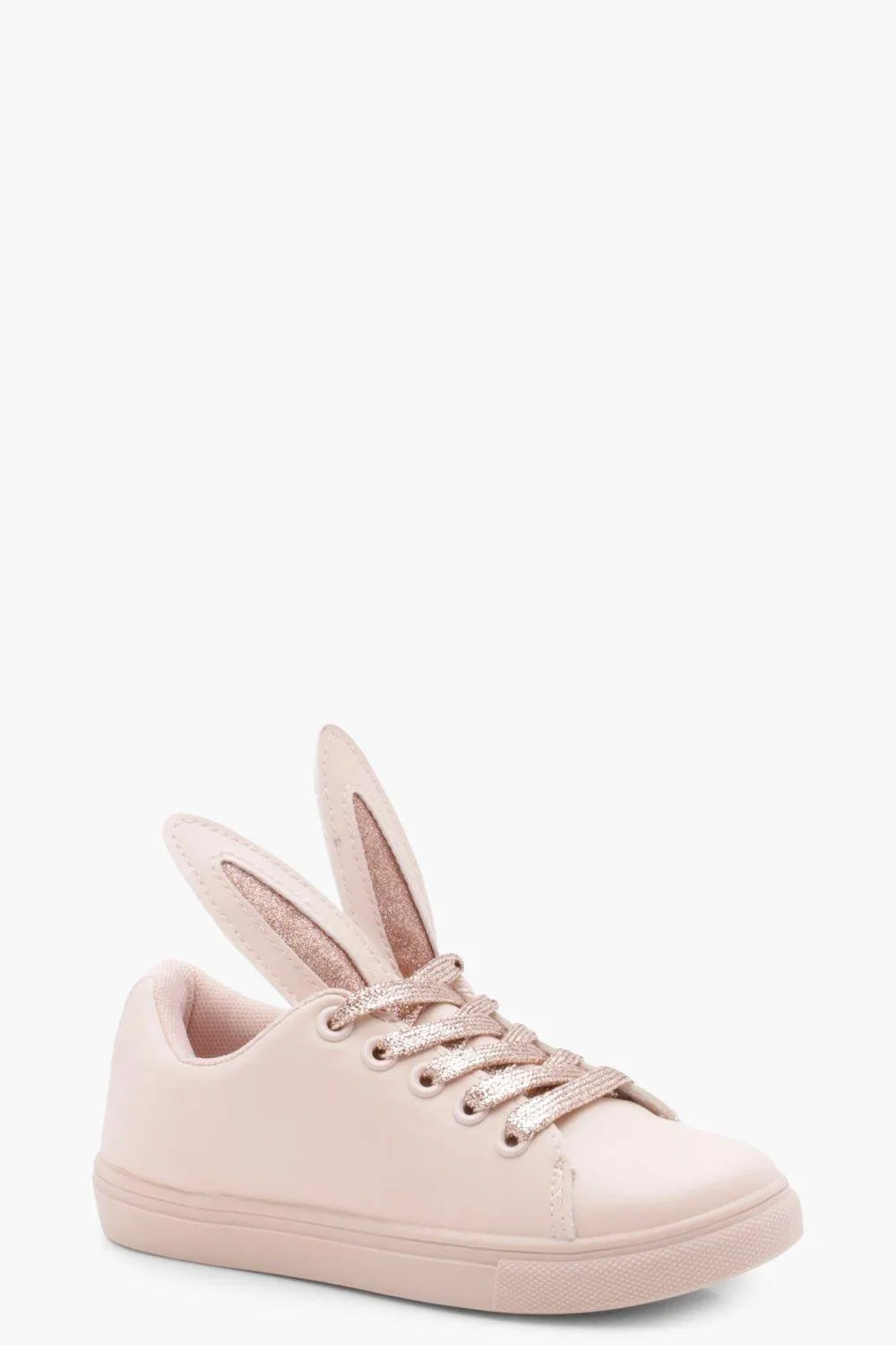 Girls Bunny Ears Lace Up Sneakers