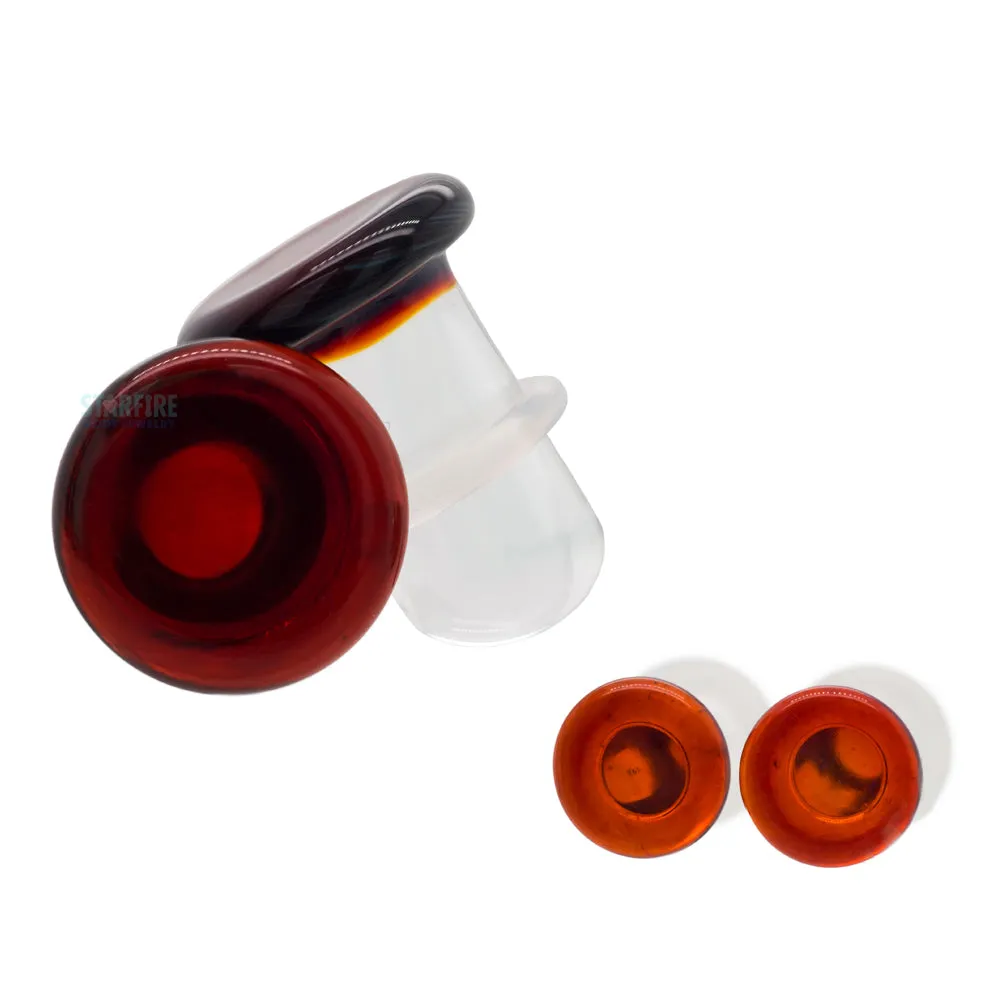 Glass Colorfront Plugs - Amber Purple