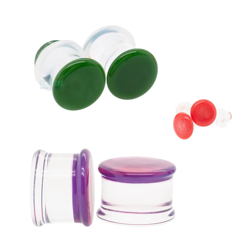 Glass Colorfront Plugs - Purple