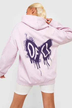 Graffiti Drip Butterfly Oversized Hoodie