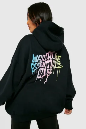 Graffiti Slogan Back Print Oversized Hoodie