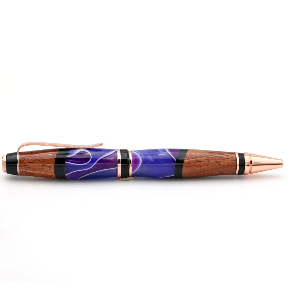 Hawaiian Koa and Purple Resin Cigar Pen