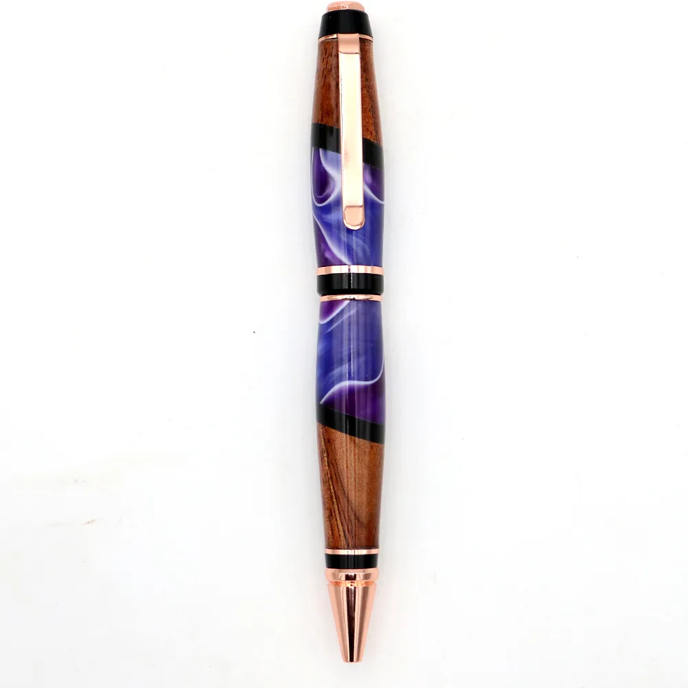 Hawaiian Koa and Purple Resin Cigar Pen