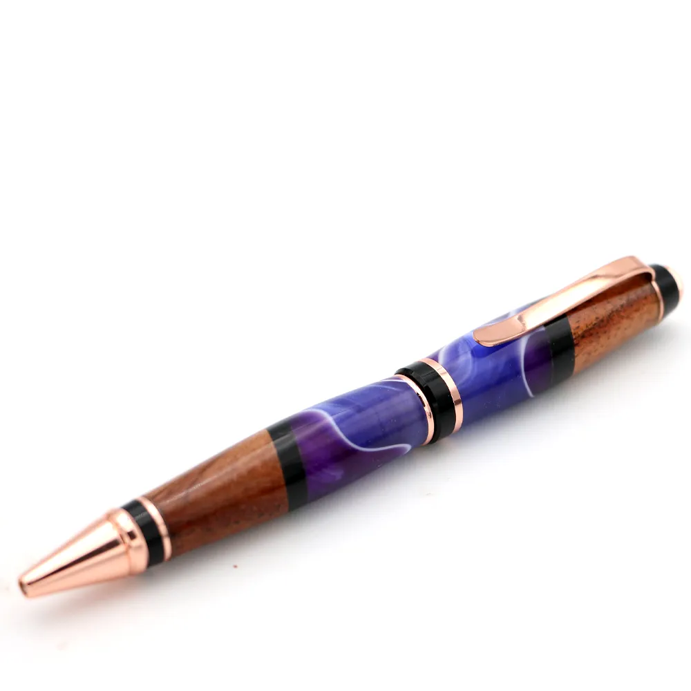 Hawaiian Koa and Purple Resin Cigar Pen