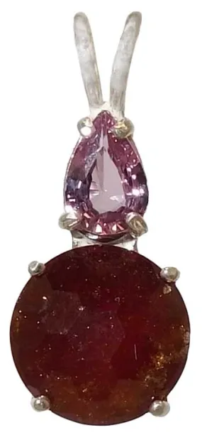 Hessonite Garnet Super Nova With Pear Cut Pink Sapphire Special 3