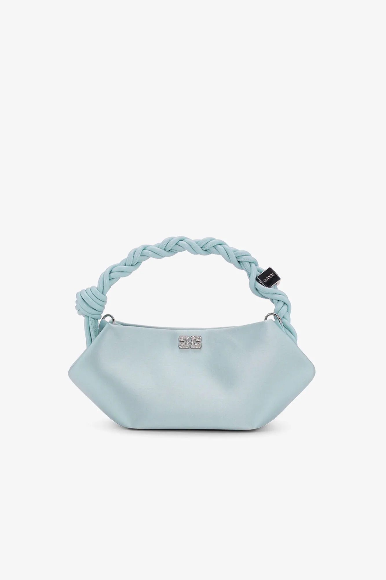 Icy Blue Satin Mini GANNI Bou Bag