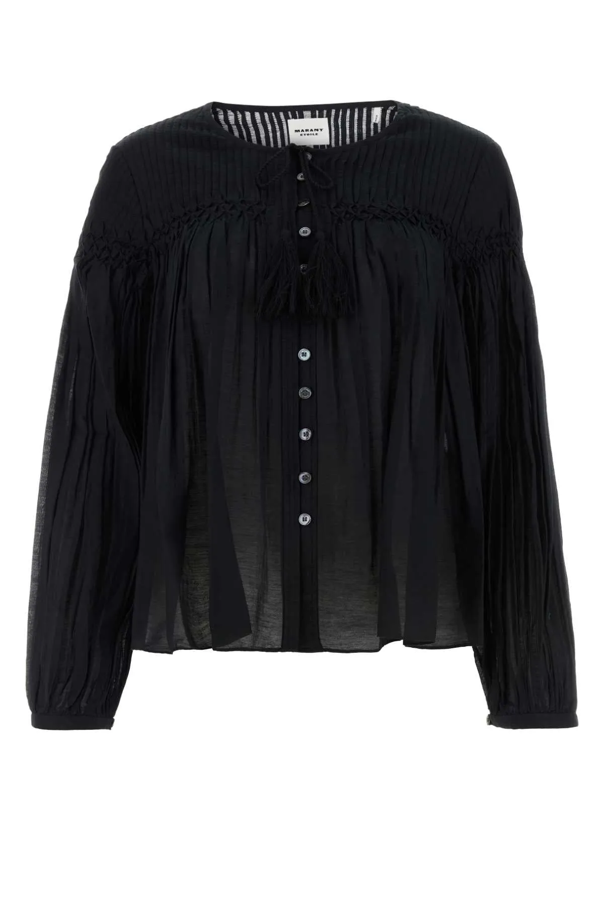 Isabel Marant Etoile Black Cotton Abadi Blouse